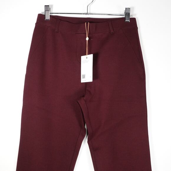 New Quince Petite Small 28" Ultra-Stretch Ponte Straight Leg Pant Burgundy - Picture 5 of 12